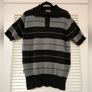 FB County Charlie Brown - Men's Black & Grey Striped Short-Sleeve Shirt